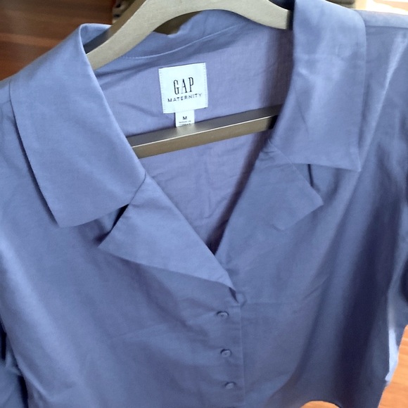 Maternity GAP Pretty Blue Button Up Cotton Pajama Set NWOT - Size M - Picture 4 of 16